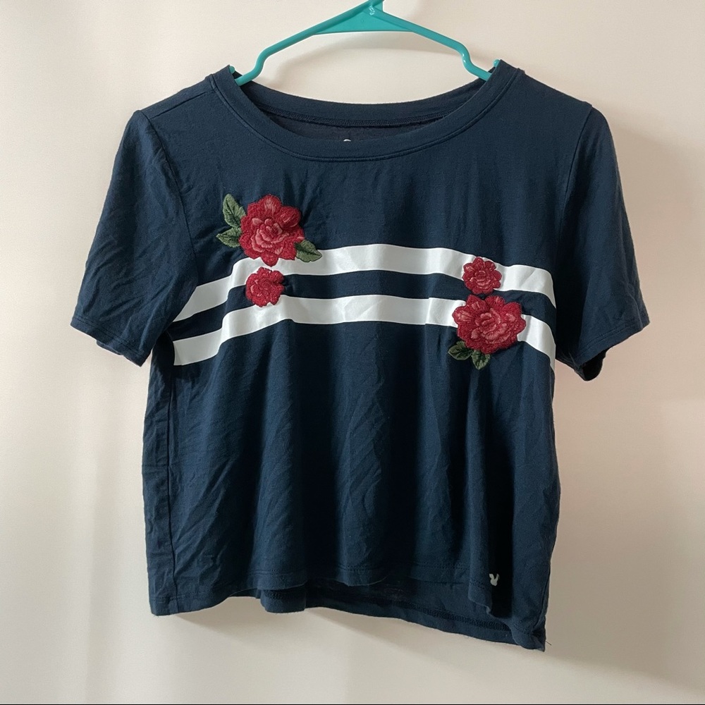 Floral striped crop top
